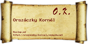 Orszáczky Kornél névjegykártya